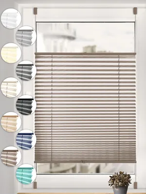 Produktbild von Sonello Plissee Klemmfix ohne Bohren 90cm x 220cm Braun Faltrollo Plisseerollo Jalousie für Tür & Fenster Blickdicht Sichtschutz Sonnenschutz Fertifplissee Rollo