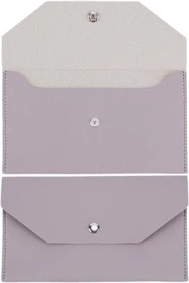 Produktbild von Violette Umschlag Geldbörse Kunstleder Kleine Geldtasche Geldbörse Organizer Wasserdicht Schmale Tasche Wiederverwendbar Für Bargeld Quittungen Budgetordner Halter Damen Herren 9.7x17.5cm