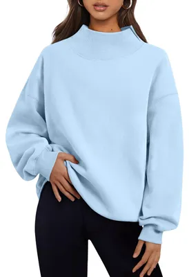 Productafbeelding van Trendy Queen dames sweatshirts met turtleneck, lange mouwen, en hoodies