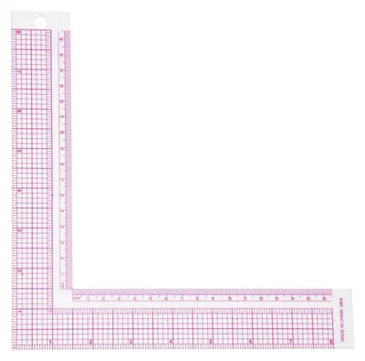Nählineal 59 cm, transparent, quadratisch, Schneidelineal für Stoff