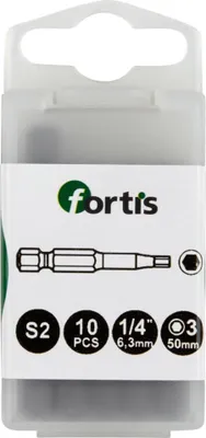 Imagen del producto de Fortis 4317784728911, 10 unidades, Hexagonal, 1/4", 50 mm