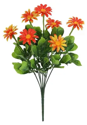 Produktbild von Künstlicher Blumenstrauß mit 7 Zweigen, realistische künstliche Seidenblumen, Dekoration für Zuhause, Büro, drinnen und draußen, Garten