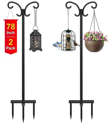 Produktbild von Schäferhaken für den Außenbereich, 2 Stück, verstellbar, 198cm, Schwarz