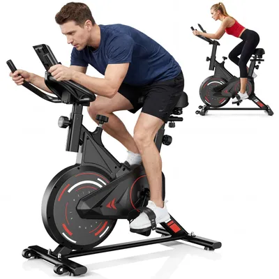 Produktbild von Heimtrainer Fahrrad mit 0-100% Einstellbarer Widerstand, Leises Hometrainer Fahrrad mit LCD-Monitor, Fitnessbike mit Tablet-Halter, Indoor Bike für Ca