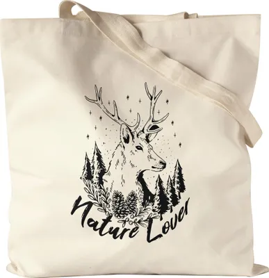 Produktbild von Nature Lover Jutebeutel Stoffbeutel Canvas Naturliebe Wanderlust Reh zwischen Bäumen in der Natur