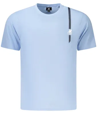 Produktbild von Blaues Herren Kurzarm-T-Shirt mit Kontrastdetails und Logo-Druck