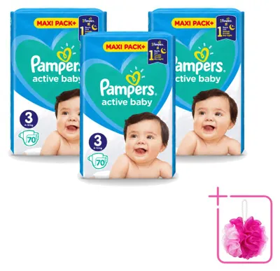 Productafbeelding van 3 x Pampers Active Baby luiers, maat 3, 6–10 kg - voordeelverpakking - 3 stuks