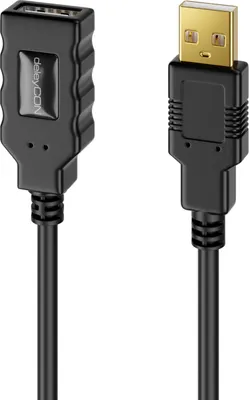 Produktbild von deleyCON 10m Aktives USB 2.0 Kabel Aktive Verlängerung mit Signalverstärker USB2.0 Repeaterkabel Verlängerungskabel PC Computer Drucker Scanner