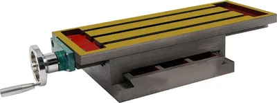 Produktbild von Fräsmaschinen-Tisch - XY-Kreuztisch - Gusseisen - X-Verfahrweg 27 cm - Y-Verfahrweg 12,5 cm - Maße 57×36×10 cm - Für Fräsmaschine