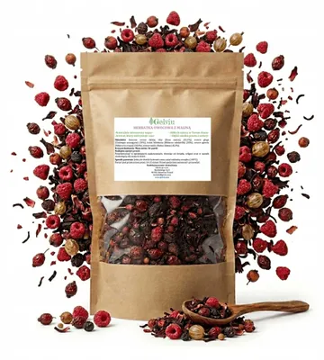Produktbild von Früchtetee Himbeer Hibiskus Hagebutte Premium - 500g - 100% Natur - Kräutertee