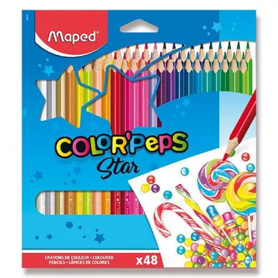 Image de Maped crayon de couleur triangulaire COLOR'PEPS, étui carton de 48 pièces