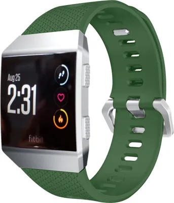 Produktbild von Strap-it® Fitbit Ionic Silikonarmband (Armeegrün) - Große: M/L