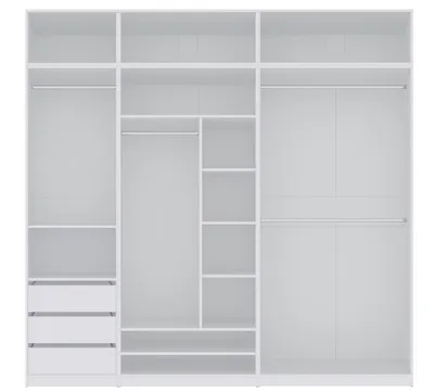 Produktbild von Marmex Möbel Mehrzweckschrank Modulschrank mit Aufsätzen TRES SET P/N Weiß 250x246x51 cm