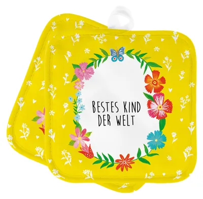 Produktbild von Mr. & Mrs. Panda Topflappen Kind - Geschenk, Topflappenset, Sohn, topfhalter, Geburtstag, Kochlappen, Set, Kid, Topfuntersetzer, Kids, Bestes