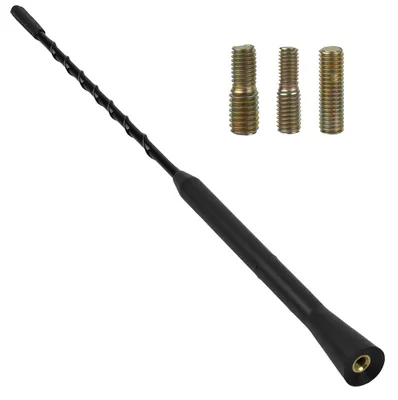 Autoantenne 28 cm, universell, schwarz, wasserdicht, mit 3 Adaptern