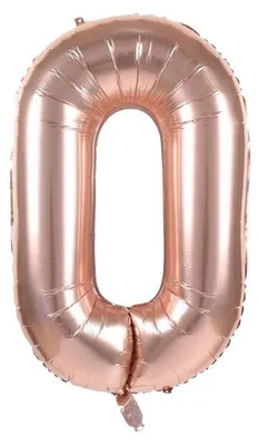 Produktbild von Folienballon Zahl 0, ca. 40 cm, rosegold, für Luftbefüllung