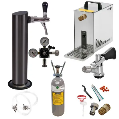 Produktbild von Untertheke 35l Säule Schwarz Korbkeg 2kg&R-Set