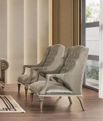 Produktbild von Couchgarnitur Sofagarnitur Dreisitzer Sessel Grau Stoff Stoffsofa 4tlg