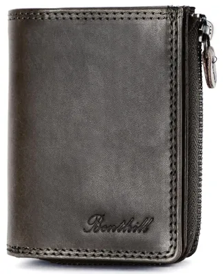 Produktbild von Benthill Kleine Geldbörse Echt Leder - Geldbeutel mit RFID Schutz - 7 Kartenfächer - Slim-Wallet inkl. Geschenkbox