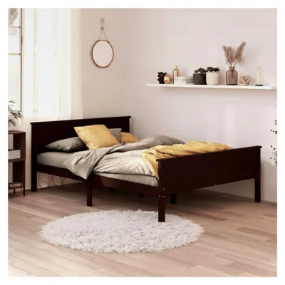 Produktbild von Bettgestell Dunkelbraun aus Massivholz Kiefer 120x200 cm
