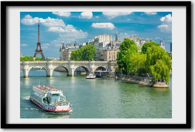 Produktbild von Bild 60x40 MDF-Rahmen, Wandkunst Seine in Paris