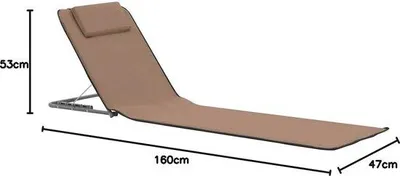 Productafbeelding van 2x Opvouwbare strandmat set met rugleuningen en opbergvak