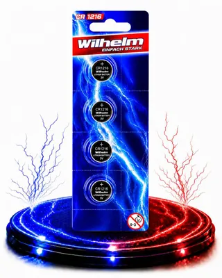 Produktbild von 4 x CR1216 WILHELM Lithium Knopfzelle 3V 26 mAh ø12 x 1,6 mm Batterie DL1216