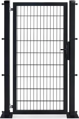 Produktbild von ROYSSON® Zauntor 1830 mm für Doppelstabmattenzaun 6/5/6 mm | Komplett-Set mit Bodenplatten – Anthrazit