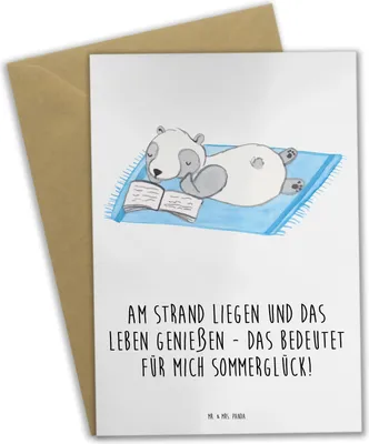 Produktbild von Mr. & Mrs. Panda Glückwunschkarte Sommerglück - Weiß - Geschenk, Sommerferien Abschiedsgeschenk, Sommergefühle, Jahreszeiten, Frühling, weihnachtskarten, Grußkarte, Kamin