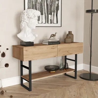 Produktbild von Konsolentisch 'Lappeenranta' 139x43x76cm Eiche/Schwarz