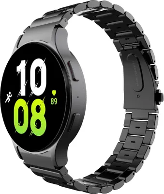 Produktbild von Cazy Uhrenarmband geeignet für Samsung Galaxy Watch Band (PrimeSteel) – Smartwatch-Armbänder (+Uhrenkürzungsset) – Universelles Armband geeignet für Samsung Galaxy Watch 7 / Watch 6 / Watch 5 / Watch 4 / Watch FE - Schwarz