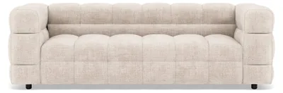 Image de Best Mobilier Augustin - Canapé droit 3 places en velours texturé , Beige