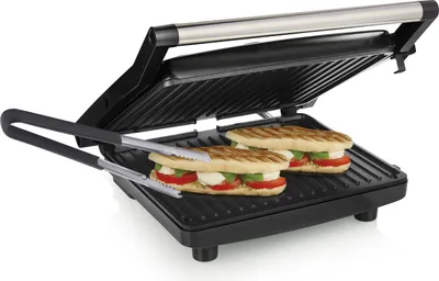Produktbild von Großer Elektro Kontaktgrill & Grillzange Multigrill Tischgrill 2000Watt, 30x26cm
