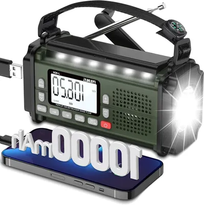Produktbild von Noodradio – Weltempfänger – Für Outdoor-Abenteuer – 10000 mAh Akku – 17 cm – Grün