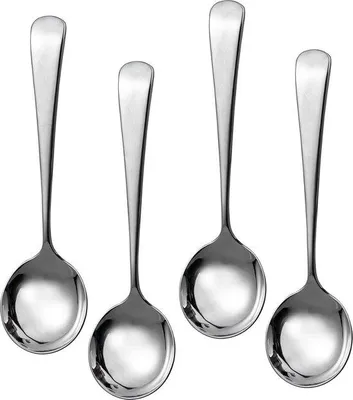 Image de Cuillères en acier inoxydable, lot de 4, lavables au lave-vaisselle, pour la cuisine et les restaurants