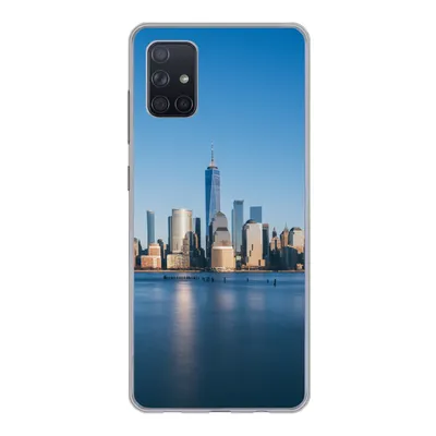 Produktbild von MuchoWow® Handyhülle Schutzhülle Hülle für Samsung Galaxy A71 New York - Skyline - Blau Silikon Softcase Handy Hülle - Kartenbesitzer