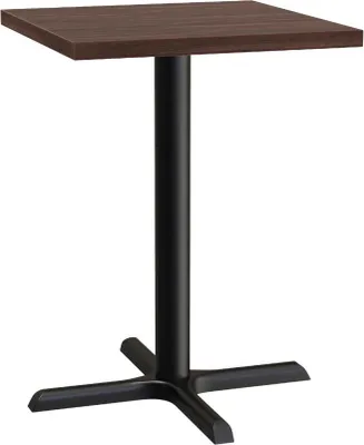 Produktbild von Bistrotisch 80x80 cm | Walnuss | Gusseisengestell mit Kreuzfuß