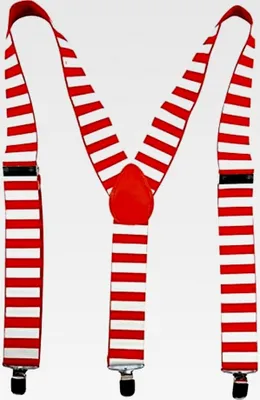 Produktbild von Hosenträger in Rot-Weiß gestreift für Karneval, Fasching und Fastnacht