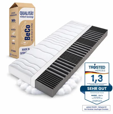 Produktbild von Komfortschaummatratze BeCo DreamFlex, 18 cm Komforthöhe für angenehm weichen Liegekomfort - Härtegrad: H2 (0 kg - 100 kg), Größe: 160 x 200 cm