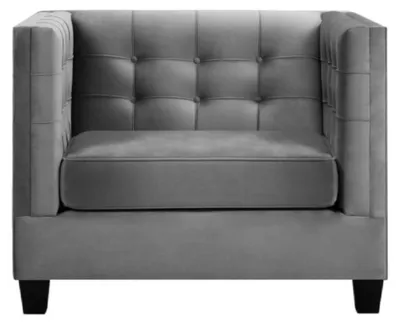 Produktbild von Sessel Chesterfield Textil Stoff Grau Neu Wohnzimmer Modern Kreative Möbel Loft