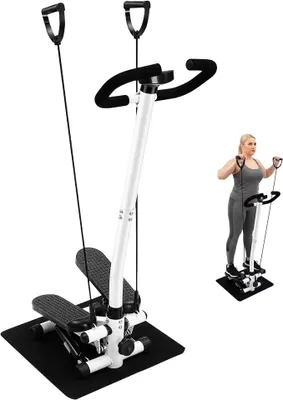 Obrázek produktu pro Domácí posilovací stroj Stair Stepper, fitness 2 v 1, posilovací stroj s pohyblivými stupni a lanem, stojící model s LCD displejem pro trénink