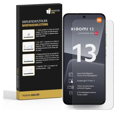Produktbild von 2x Panzerfolie für Xiaomi 13 Displayschutz Schutzfolie KLAR ANTI-SHOCK/ ANTI-KRATZ/ ANTI-BRUCH/ ANTI-SCHMUTZ