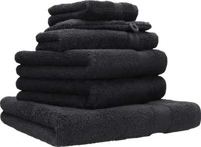 Produktbild von Betz 6-tlg. Handtuch-Set PREMIUM 1 Duschtuch 2 Handtücher 1 Gästetuch 1 Seiftuch 1 Waschhandschuh Farbe: graphit