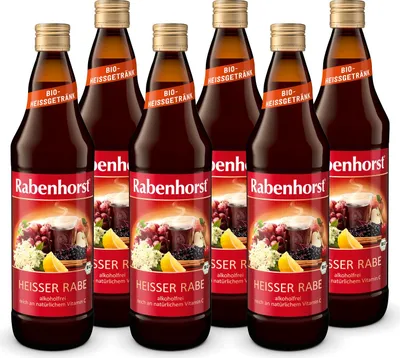 Produktbild von RABENHORST Heißer Rabe   6er Pack (6 x 700 ml) – Unser klassisches Heißgetränk ohne Alkohol mit natürlichem Vitamin C