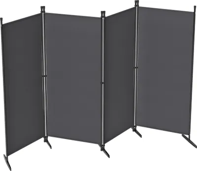 Obrázek produktu pro YRHome Paraván 4křídlový velký 320x180cm černý, skládací, neprůhledný a stabilní, pro vnitřní i venkovní použití