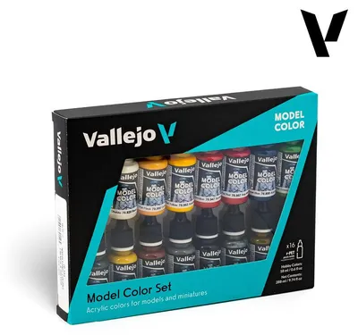 Image de Vallejo Model Color Set Couleurs Napoléoniennes Français & Britannique 1789-1815. Kit de 16 Peintures Acryliques Mates de 18 ml avec Compte-gouttes pour Figurines et Wargames.