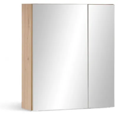 Image de AUSTIN, meuble miroir pour salle de bain, imitation chêne artisanal, dimensions : 60 x 70 x 20 cm