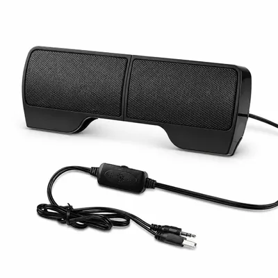 Produktbild von P01C USB Laptop Lautsprecher Clip-On 2x3W Stereo Speaker mit 3,5mm Klinke Plug & Play für Notebook PC Monitor Bildschirm kompakt für Büro