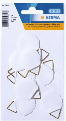 Produktbild von HERMA Bildaufhänger Durchmesser 34,5 mm Shirting weiß 10 Stück