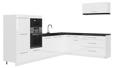 Productafbeelding van Hoekkeuken Vicco Fame-Line Wit Hoogglans/Wit 327 x 227 cm zonder werkblad, Model 64439
